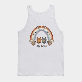 My Rainbow Cat is My Valentine Tank Top